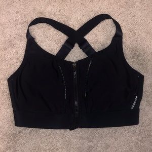 Fabletics Black Zip up Sports Bra